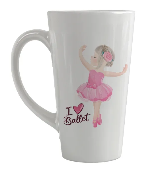 I Love Ballet — Large tapered latte mug, ceramic, 450ml