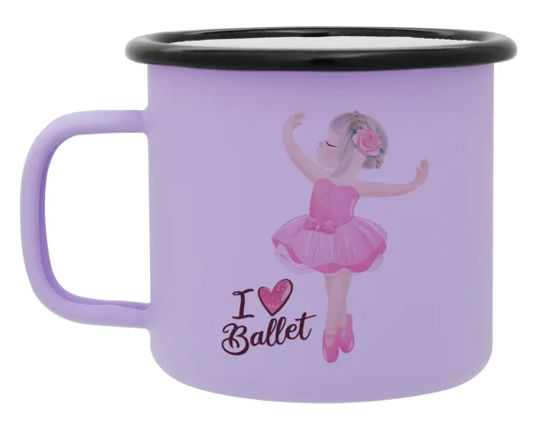 I Love Ballet — Κούπα Μεταλλική εμαγιέ ΜΑΤ Light Pastel Purple 360ml