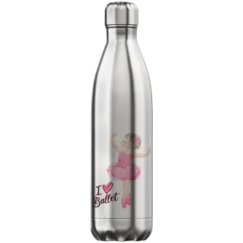 I Love Ballet, Inox (Stainless steel) hot metal mug, double wall, 750ml