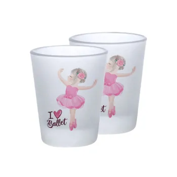 I Love Ballet, Σφηνοπότηρα γυάλινα 45ml του πάγου (2 τεμάχια)