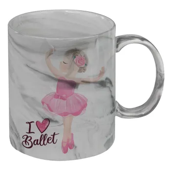 I Love Ballet, Κούπα κεραμική, marble style (μάρμαρο), 330ml