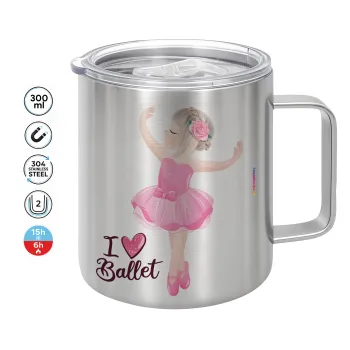 I Love Ballet, Mug Stainless steel double wall 300ml