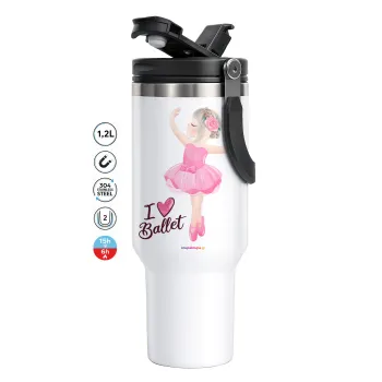 I Love Ballet, Mega Stainless steel Tumbler with lid, double wall 1,2L