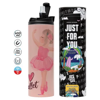 I Love Ballet, Tumbler stainless steel PINK 600ml
