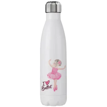 I Love Ballet, Μεταλλικό παγούρι θερμός (Stainless steel), διπλού τοιχώματος, 750ml