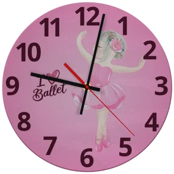 I Love Ballet, Ρολόι τοίχου γυάλινο (30cm)