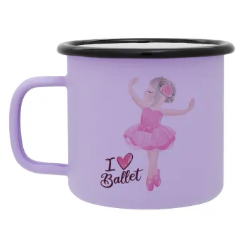 I Love Ballet, Κούπα Μεταλλική εμαγιέ ΜΑΤ Light Pastel Purple 360ml