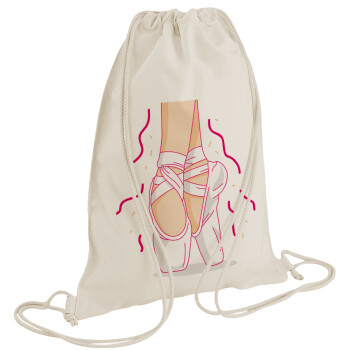 Πουεντ, Τσάντα πλάτης πουγκί GYMBAG natural (28x40cm)