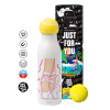 Tennis ball Metal mug thermos White, double wall, 550ml
