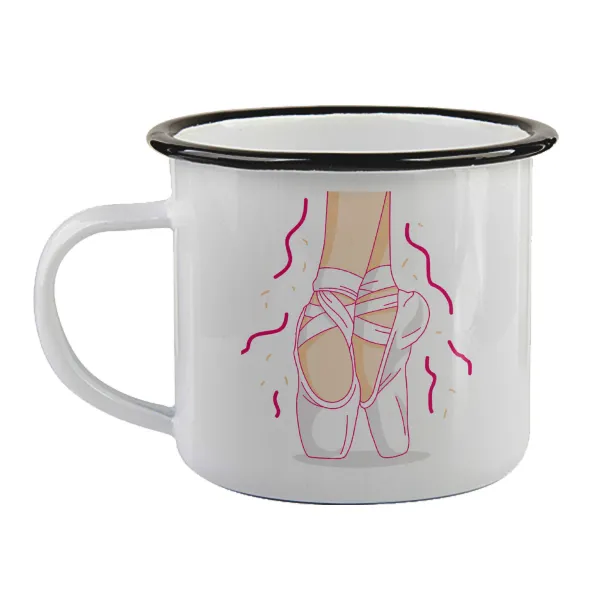 Πουεντ — Enamel mug with black rim, 360ml