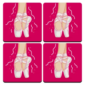Πουεντ, ΣΕΤ 4 Σουβέρ ξύλινα τετράγωνα (9cm)