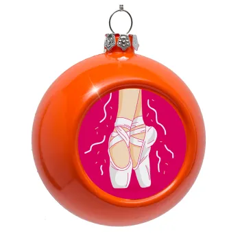 Πουεντ, Orange Christmas tree ornament bauble 8cm