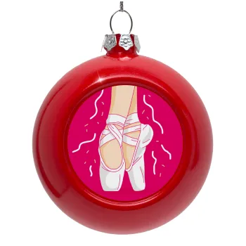 Πουεντ, Red Christmas tree ornament bauble 8cm