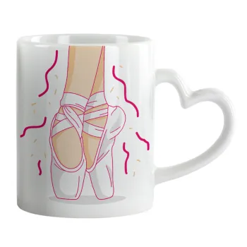 Πουεντ, Mug heart handle, ceramic, 330ml