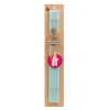 Easter Set, wooden keychain & aromatic flat Easter candle (30cm) (TURQUOISE)