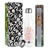 Easter candle, metallic white thermos bottle (500ml) & aromatic flat candle (30cm) (GRAY)