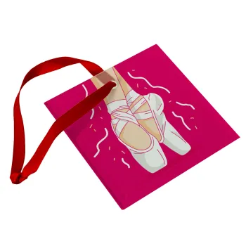 Πουεντ, Στολίδι Χριστουγεννιάτικο στολίδι γυάλινο τετράγωνο 9x9cm