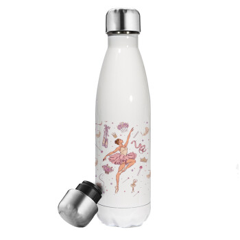 Ballet Dancer, Metal mug thermos White (Stainless steel), double wall, 500ml