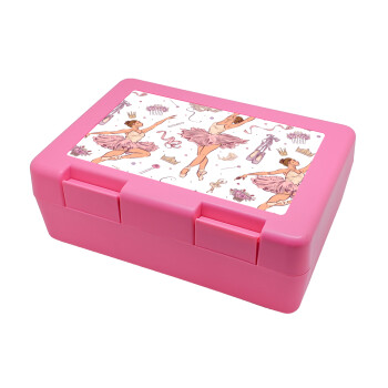 Ballet Dancer, Children's cookie container PINK 185x128x65mm (BPA free plastic)