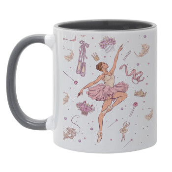 Ballet Dancer, Mug colored grey, ceramic, 330ml