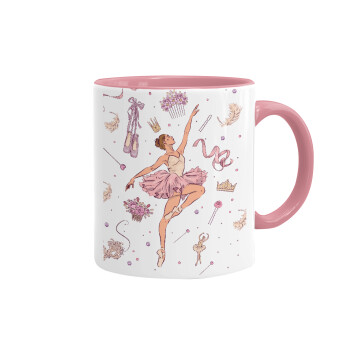 Ballet Dancer, Mug colored pink, ceramic, 330ml