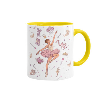 Ballet Dancer, Mug colored yellow, ceramic, 330ml