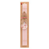 Easter Set, wooden keychain & scented flat Easter candle (30cm) (PINK)