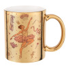 Mug ceramic, gold mirror, 330ml