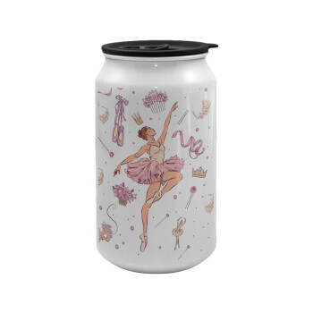 Μπαλαρίνα, Κούπα ταξιδιού μεταλλική με καπάκι (tin-can) 500ml
