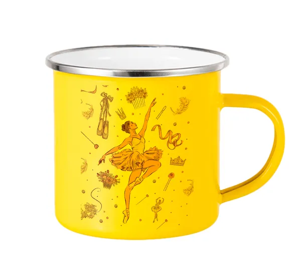 Ballet Dancer — Yellow Enamel Metallic Cup 360ml
