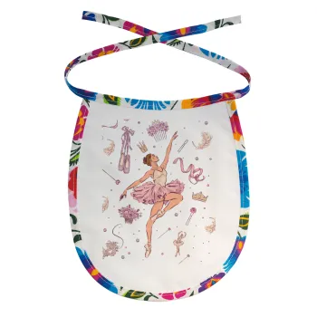 Μπαλαρίνα, Σαλιάρα μωρού αλέκιαστη με κορδόνι Χρωματιστή