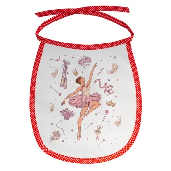 Μπαλαρίνα, Σαλιάρα μωρού αλέκιαστη με κορδόνι Κόκκινη