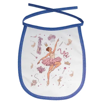 Μπαλαρίνα, Σαλιάρα μωρού αλέκιαστη με κορδόνι Μπλε