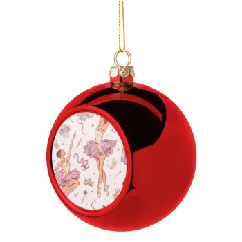 Ballet Dancer, Christmas tree ball Red 8cm
