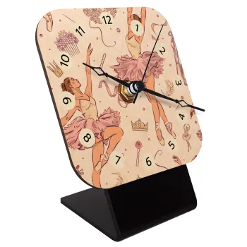 Μπαλαρίνα, Επιτραπέζιο ρολόι σε φυσικό ξύλο (10cm)