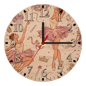 Μπαλαρίνα, Ρολόι τοίχου ξύλινο plywood (20cm)