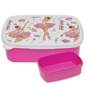 Μπαλαρίνα, ΡΟΖ παιδικό δοχείο φαγητού (lunchbox) πλαστικό (BPA-FREE) Lunch Βox M18 x Π13 x Υ6cm