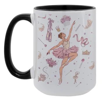 Ballet Dancer, Κούπα Mega 15oz, κεραμική Μαύρη, 450ml