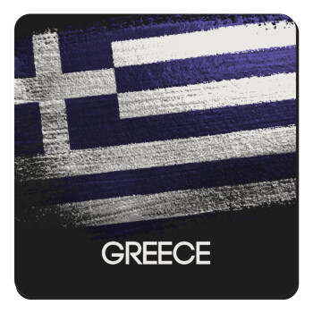 Ελληνική σημαία dark, Τετράγωνο μαγνητάκι ξύλινο 9x9cm