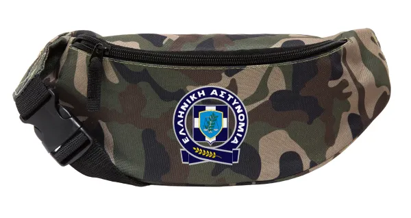 Ελληνική Αστυνομία — Unisex waist bag (banana) in Jungle camouflage color with 2 pockets