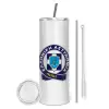 Tumbler stainless steel 600ml, with metal straw & cleaning brush