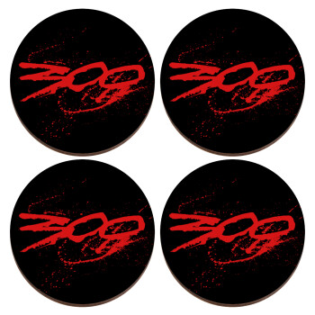 Οι 300 της Σπάρτης, ΣΕΤ x4 Σουβέρ ξύλινα στρογγυλά plywood (9cm)