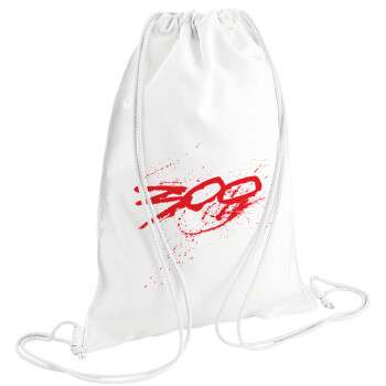 Οι 300 της Σπάρτης, Τσάντα πλάτης πουγκί GYMBAG λευκή (28x40cm)
