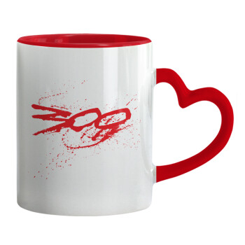 Οι 300 της Σπάρτης, Mug heart red handle, ceramic, 330ml