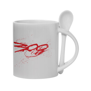 Οι 300 της Σπάρτης, Ceramic coffee mug with Spoon, 330ml (1pcs)