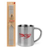 Easter Set, metallic thermal cup (300ml) & Easter aromatic flat candle (30cm) (GRAY)