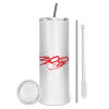Tumbler stainless steel 600ml, with metal straw & cleaning brush
