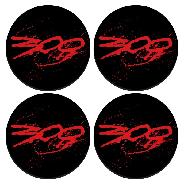 Οι 300 της Σπάρτης — SET of 4 round wooden coasters (9cm)