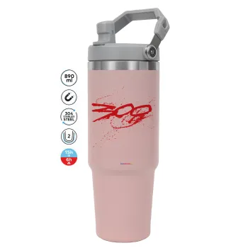 Οι 300 της Σπάρτης, Pink color, 890ml (30oz) stainless Steel Tumbler with Handle