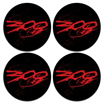 Οι 300 της Σπάρτης, ΣΕΤ 4 Σουβέρ ξύλινα στρογγυλά (9cm)